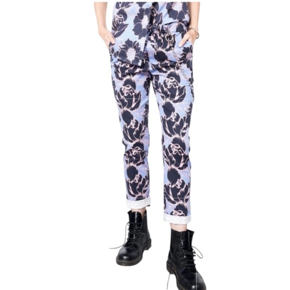 Wildfang Pants - Wildfang The Essential Drawstring Pant Blooming Floral Blue Size Small